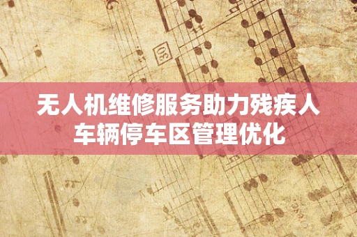 无人机维修服务助力残疾人车辆停车区管理优化