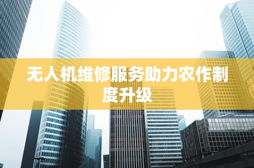 无人机维修服务助力农作制度升级