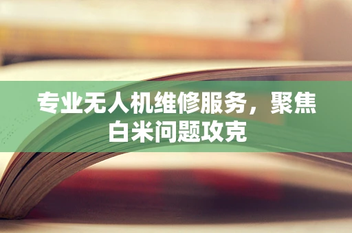 专业无人机维修服务，聚焦白米问题攻克
