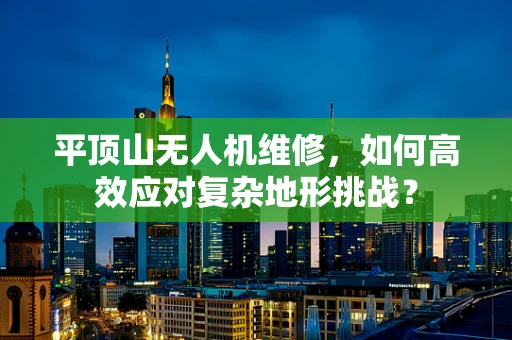 平顶山无人机维修，如何高效应对复杂地形挑战？