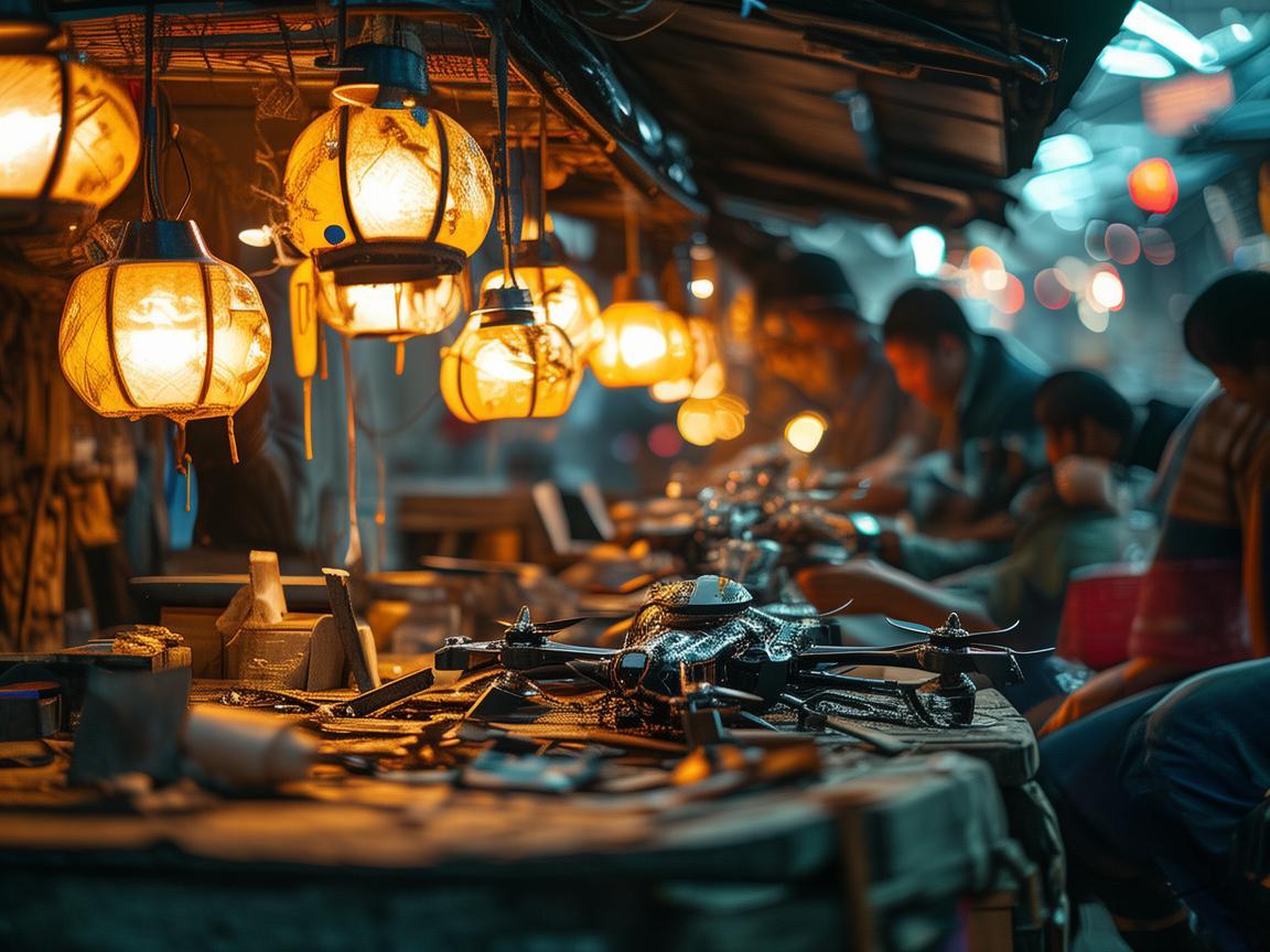 夜市摊位的无人机维修保障