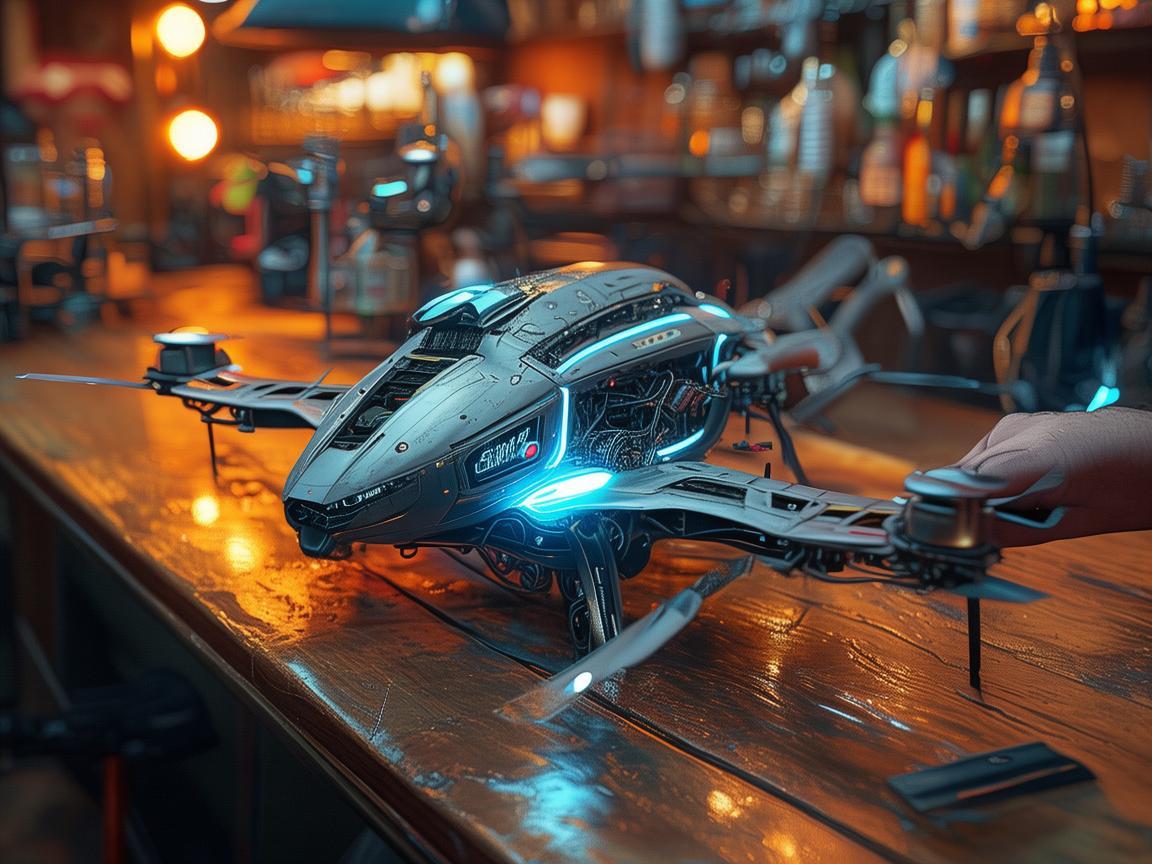 吧台旁的无人机维修奇思妙想