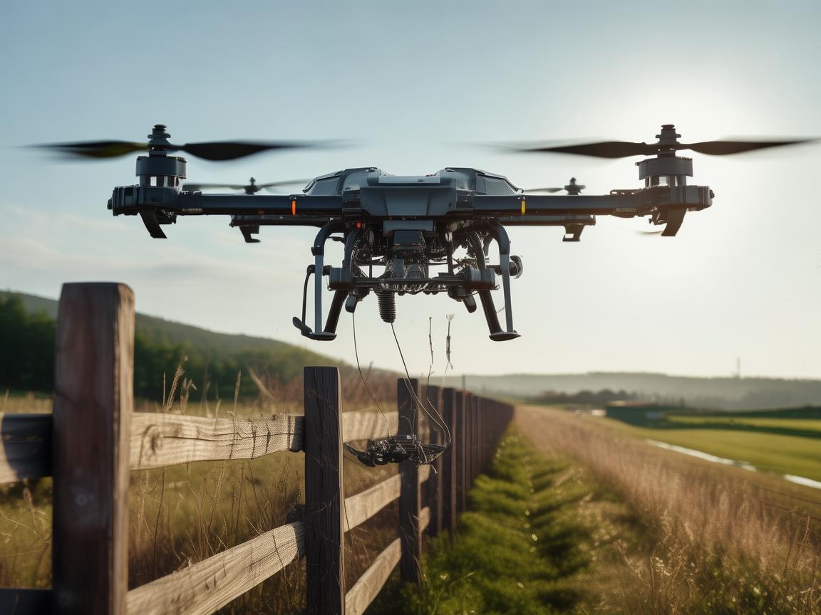 无人机助力牧场围栏维修服务