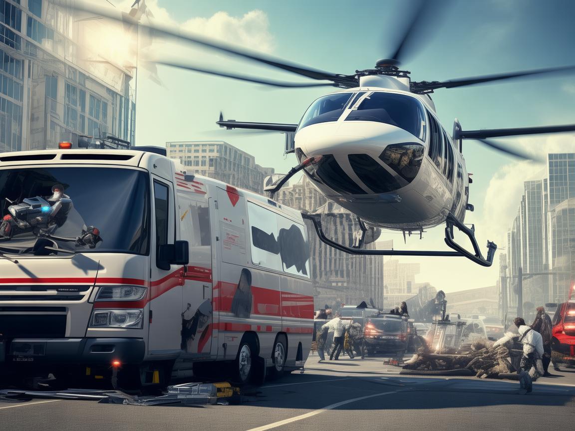 无人机助力救护车医疗车维修服务